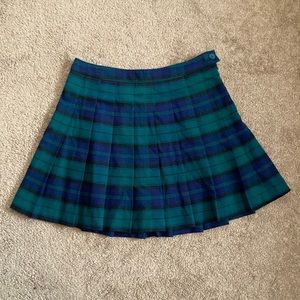 Forever 21 blue and green plaid pleated skirt, medium